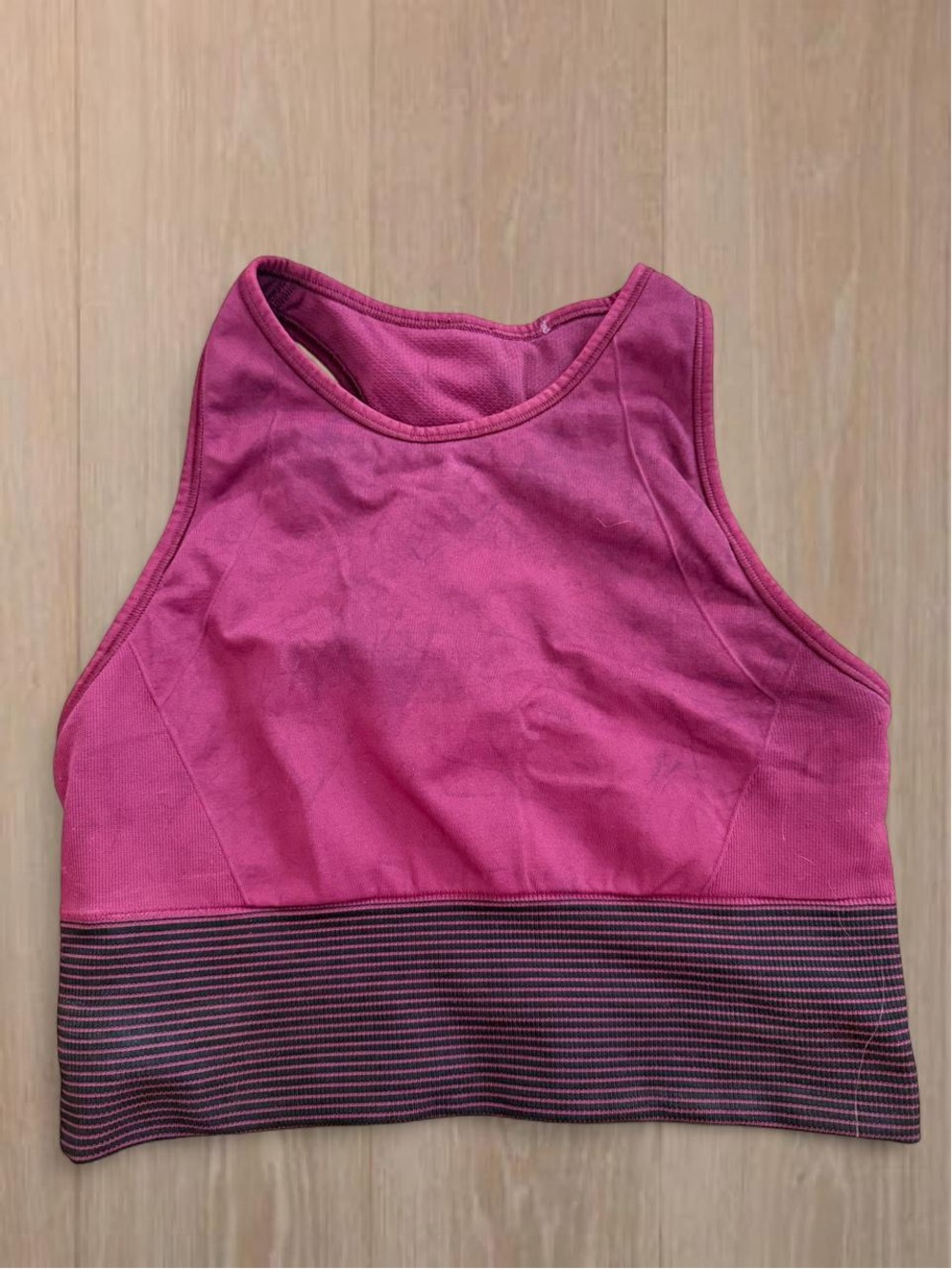 lululemon athletica Purple ish Striped Hem Sports Bra